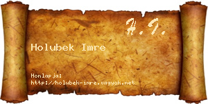 Holubek Imre névjegykártya